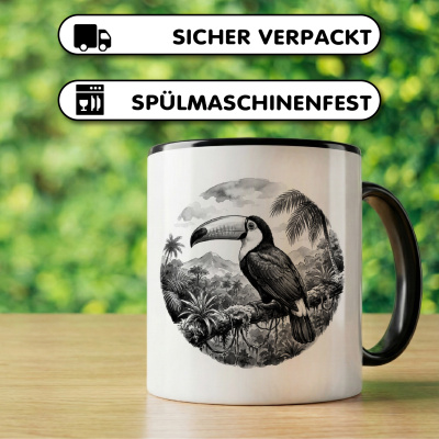 Tasse mit dem Motiv Tukan in der Wildnis - Ansicht 4