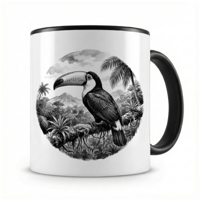Tasse mit dem Motiv Tukan in der Wildnis