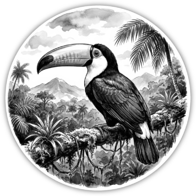 Wandtattoo  Tukan in der Wildnis 