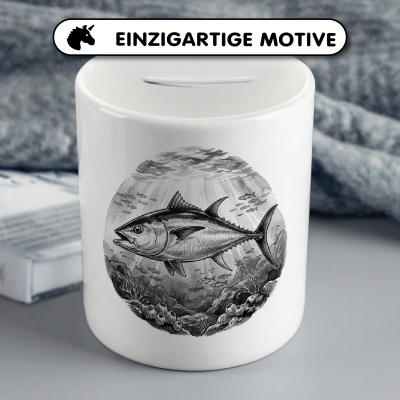 Spardose mit dem Motiv Thunfisch in der Wildnis - Ansicht 3