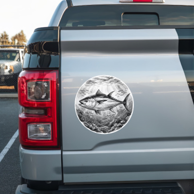 Thunfisch in der Wildnis Aufkleber Bunt - Ansicht 2