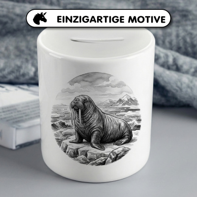 Spardose mit dem Motiv Walross in der Wildnis - Ansicht 3