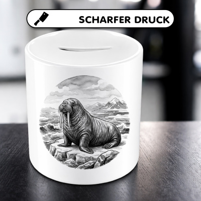 Spardose mit dem Motiv Walross in der Wildnis - Ansicht 5