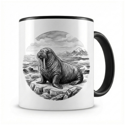Tasse mit dem Motiv Walross in der Wildnis