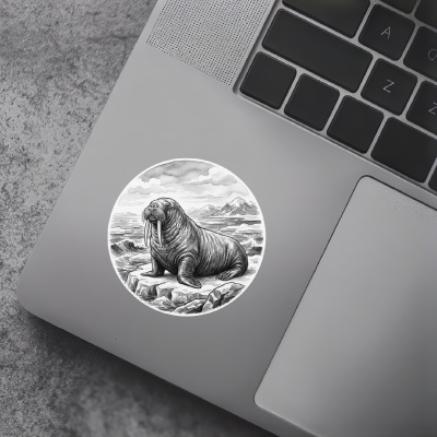 Walross in der Wildnis Aufkleber Bunt - Ansicht 7