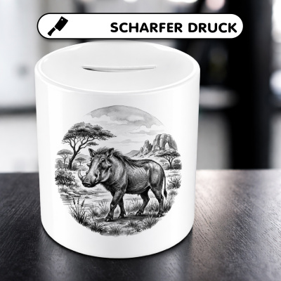 Spardose mit dem Motiv Warzenschwein in der Wildnis - Ansicht 5