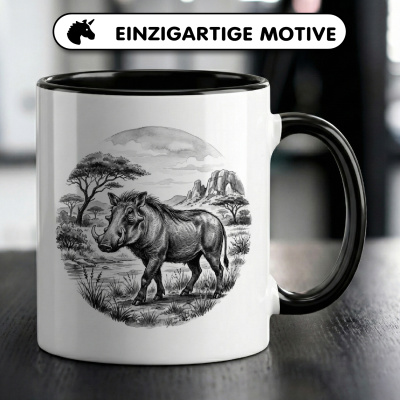 Tasse mit dem Motiv Warzenschwein in der Wildnis - Ansicht 3