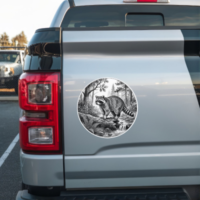 Waschb�r in der Wildnis Aufkleber Bunt - Ansicht 2