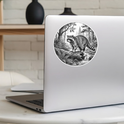 Waschb�r in der Wildnis Aufkleber Bunt - Ansicht 5