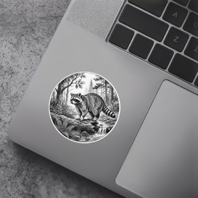 Waschb�r in der Wildnis Aufkleber Bunt - Ansicht 7