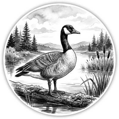 Wilde Gans in der Wildnis Aufkleber Bunt