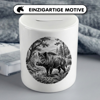 Spardose mit dem Motiv Wildschwein in der Wildnis - Ansicht 3