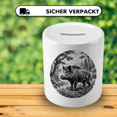 Spardose mit dem Motiv Wildschwein in der Wildnis - Ansicht 4
