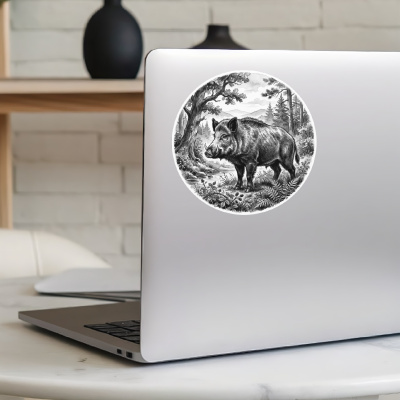 Wildschwein in der Wildnis Aufkleber Bunt - Ansicht 5