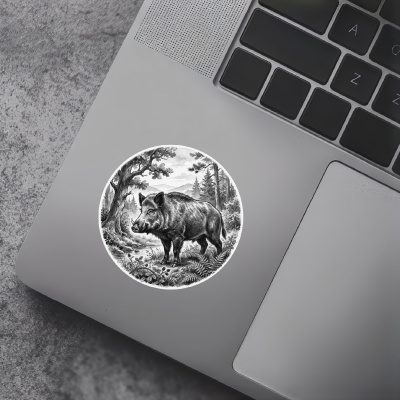 Wildschwein in der Wildnis Aufkleber Bunt - Ansicht 7
