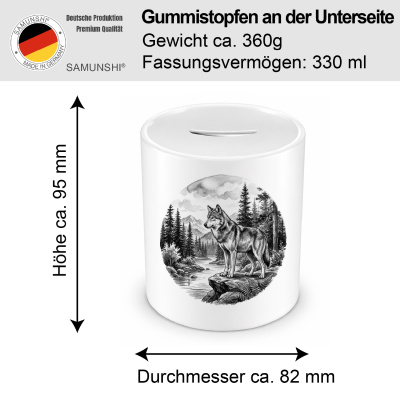 Spardose mit dem Motiv Wolf in der Wildnis - Ansicht 2