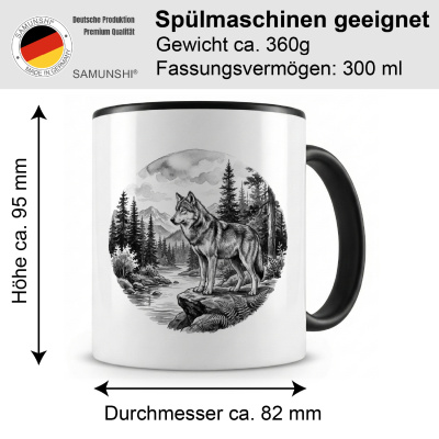 Tasse mit dem Motiv Wolf in der Wildnis - Ansicht 2