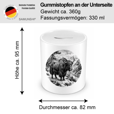 Spardose mit dem Motiv Yak in der Wildnis - Ansicht 2