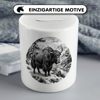Spardose mit dem Motiv Yak in der Wildnis - Ansicht 3