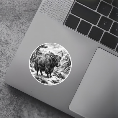 Yak in der Wildnis Aufkleber Bunt - Ansicht 7