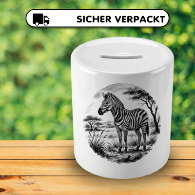 Spardose mit dem Motiv Zebra in der Wildnis - Ansicht 4