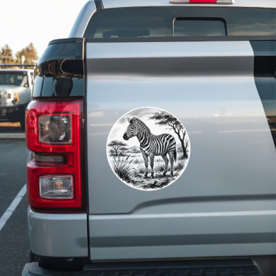 Zebra in der Wildnis Aufkleber Bunt - Ansicht 2