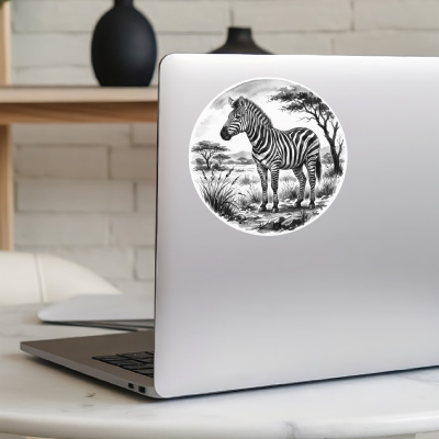 Zebra in der Wildnis Aufkleber Bunt - Ansicht 5