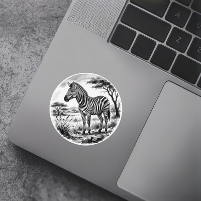 Zebra in der Wildnis Aufkleber Bunt - Ansicht 7