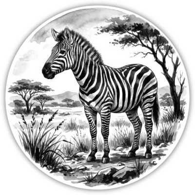 Zebra in der Wildnis Aufkleber Bunt