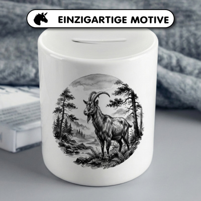 Spardose mit dem Motiv Ziege in der Wildnis - Ansicht 3