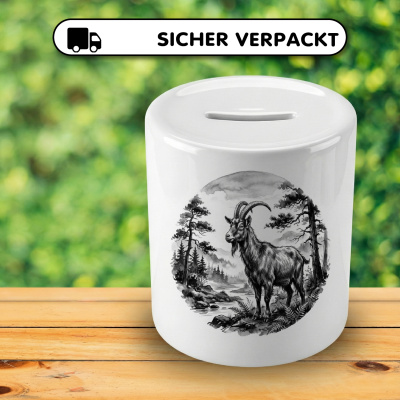 Spardose mit dem Motiv Ziege in der Wildnis - Ansicht 4