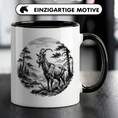 Tasse mit dem Motiv Ziege in der Wildnis - Ansicht 3
