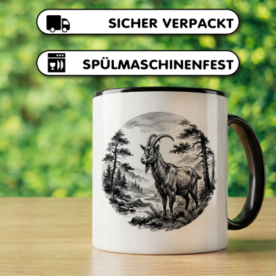 Tasse mit dem Motiv Ziege in der Wildnis - Ansicht 4