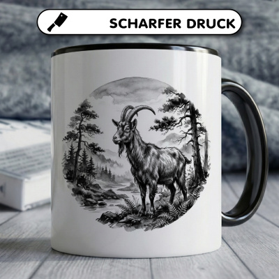 Tasse mit dem Motiv Ziege in der Wildnis - Ansicht 5