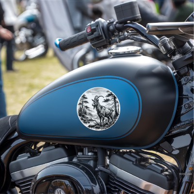 Ziege in der Wildnis Aufkleber Bunt - Ansicht 8