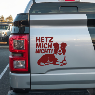 Border Collie Hetz mich nicht! Aufkleber - Ansicht 2