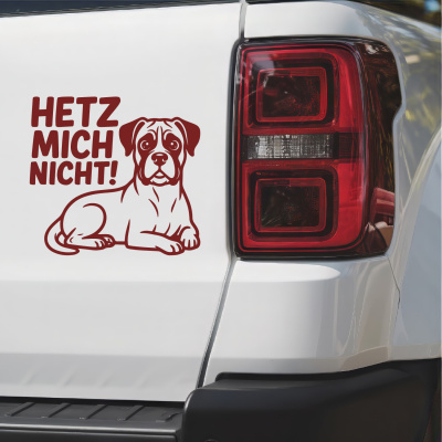 Boxer Hetz mich nicht! Aufkleber - Ansicht 2