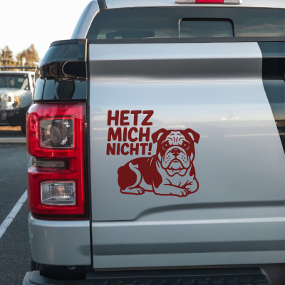 Bulldogge Hetz mich nicht! Aufkleber - Ansicht 2