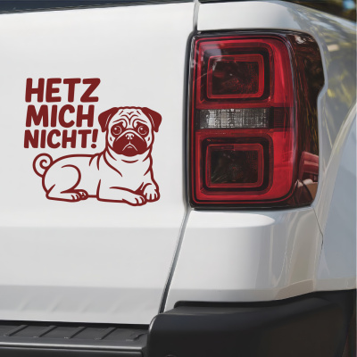 Mops Hetz mich nicht! Aufkleber - Ansicht 2