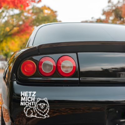 Zwergspitz Hetz mich nicht! Aufkleber - Ansicht 3