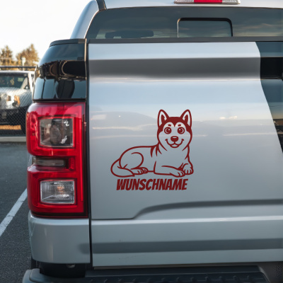 Akita mit Name Aufkleber - Ansicht 2