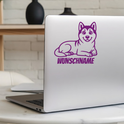 Akita mit Name Aufkleber - Ansicht 5