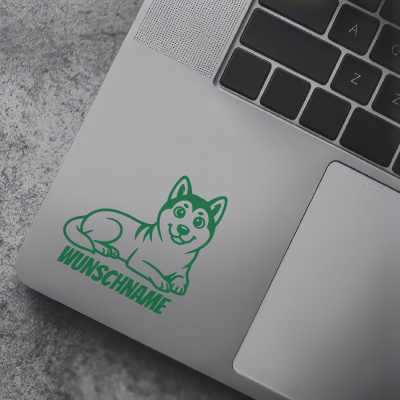 Akita mit Name Aufkleber - Ansicht 7