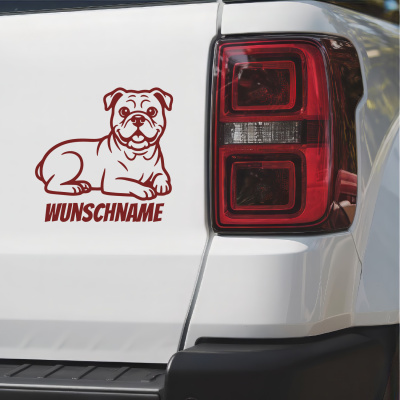 American Bulldog mit Name Aufkleber - Ansicht 2