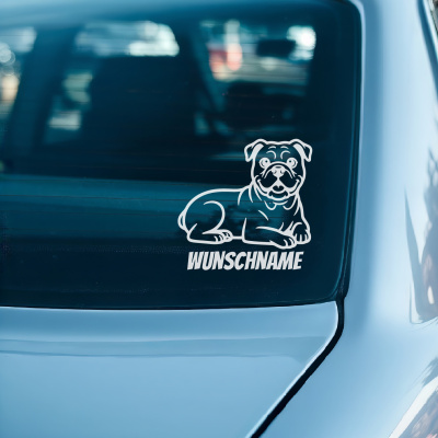 American Bulldog mit Name Aufkleber - Ansicht 3