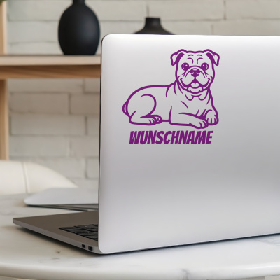 American Bulldog mit Name Aufkleber - Ansicht 5
