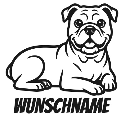 Wandtattoo  American Bulldog mit Name 