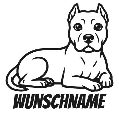 Wandtattoo  American Pit Bull Terrier mit Name 