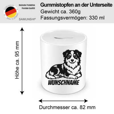 Spardose mit dem Motiv Australian Shepherd mit Name - Ansicht 2