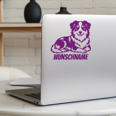 Australian Shepherd mit Name Aufkleber - Ansicht 5